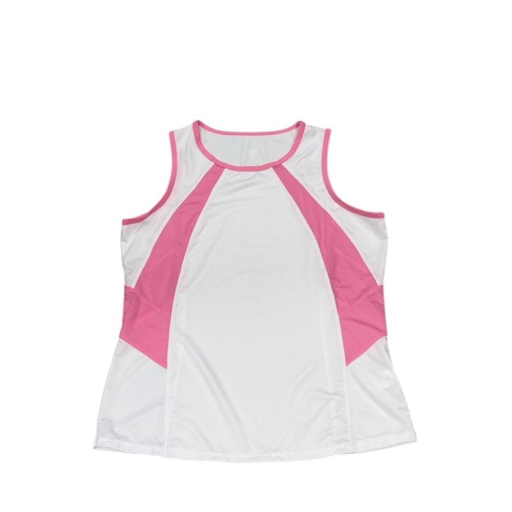 343. Tail Women’s White and Pink Short Sleeve Athletic Tee Size Medium